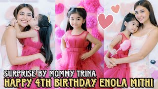 HAPPY 4TH BIRTHDAY ENOLA MITHI 😍 BIRTHDAY SURPRISE BY TRINA CANDAZA 💕 CARLO AQUINO WALA SA PARTY [upl. by Raleigh]