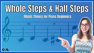 Whole Steps amp Half Steps Whole tones amp Semitones  Easy Music Theory for Piano Beginners [upl. by Leamaj]