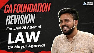 CA Foundation Law Revision L 01  Jan 25 exam I By CA Mayur Agarwal cafoundation [upl. by Merton]