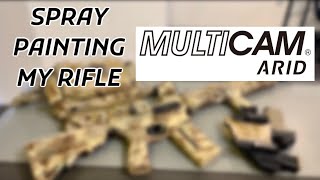 Spraying My Rifle Multicam Arid [upl. by Nedloh]