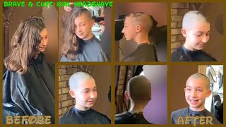 A Cute amp Brave Girl Alalna Gets His Headshave For Charity [upl. by Ulphi]