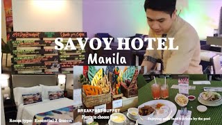 Savoy Hotel Manila Near NAIA Terminal 3 Quick Room Tour STAYCATION  Breakfast Buffet KessaLuv [upl. by Areip]