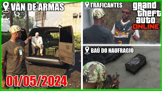 01052024  LOCALIZAÇÕES DIARIAS GTA ONLINE  COMPRADORES VAN DE ARSENAL E BAU DO NAUFRAGIO [upl. by Desmond961]