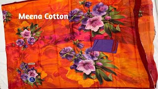 Pure Meena Cotton Digital Printed Sarees WomenNeeds [upl. by Aihsek]