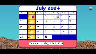 Starfall Calendar July 1 2024 [upl. by Farro162]