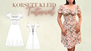 Einfaches Korsett Kleid  Milkmaid Dress DIY Tutorial  selber nähen [upl. by Gross]