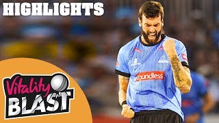 Sussex v Hampshire  Topley Takes 3 In 4 Balls  Vitality Blast 2019  Highlights [upl. by Krystle]