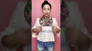 Summer neckerchief trendy style for girls scarf stylesshortsscarfviralfashion [upl. by Ssej]