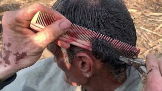 Asmr  fast and aggressive Haircut  with barber old Asmr Ishfaq [upl. by Ime689]