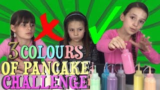 3 COLORS OF PANCAKE ART CHALLENGE  Lévanah amp Family [upl. by Eetnom739]