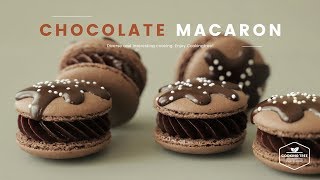 초콜릿 마카롱 만들기ฅ́˘ฅ̀  Chocolate Macaron Recipe  チョコレートマカロン  Cooking ASMR [upl. by Cthrine]