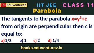 The tangents to the parabola xy2c from origin are perpendicular then c is equal toa12 b 1 c [upl. by Bois]