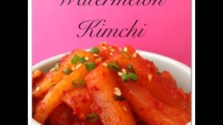 Korean Watermelon Rind Kimchi Recipe [upl. by Nomi]