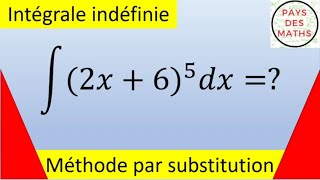 Une intégrale indéfinie par la méthode par substitution  rapide et efficace [upl. by Queena]