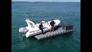 Float dock relocation techniques with Motoryachts Unlimited [upl. by Townie]