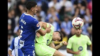 Lewandowskis FirstHalf Hat Trick Lifts Barcelona to 30 Victory Over Alavés [upl. by Esinehc]