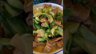 Bak Choy with crispy pork belly stir frycookingshortsrecipe [upl. by Sou91]