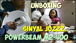 Review dan Unboxing wireless ubiquiti powerbeam M2400 Sinyal jozzz [upl. by Lathe]