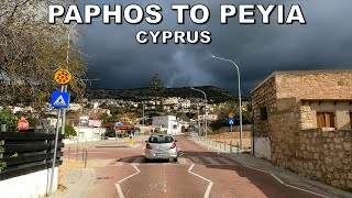 DRIVING from PAPHOS CITY to PEYIA PEGEIA VILLAGE in CYPRUS 4K 60fps [upl. by Anaujd]