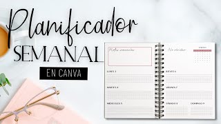 Planificador semanal ⋒ Crea tu Agenda en Canva [upl. by Ashlen791]