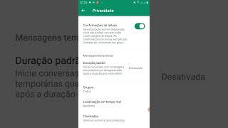 Como desativar confirmação de leitura no Whatsapp shorts [upl. by Alamaj]