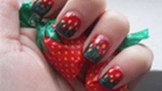 Nail Tutorial Spring Time Strawberries [upl. by Idram]