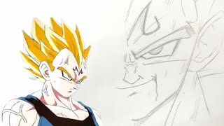 Comment dessiner Majin VEGETA  Dessin à gagner si 200 like avant dimanche voir description [upl. by Elamaj683]