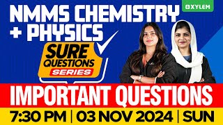 NMMS 2024  Chemistry  Physics  Important Questions  Xylem Class 8 [upl. by Giuditta]