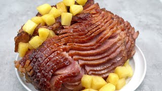 Slow Cooker Brown Sugar Pineapple Spiral Ham is juicy tender and absolutely delicious [upl. by Yrrah]