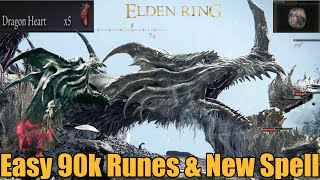 Elden Ring  90k Runes Easy amp Strongest Dragon Spell  5 Dragon Hearts [upl. by Hesler]