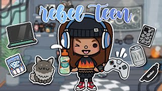 Rebel Teen ⛓ 🎮  with voice  Toca Boca Tiktok Roleplay [upl. by Dunkin]