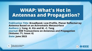 Broadband LowProfile Planar Reflectarray Antenna Based on an Achromatic Metasurface [upl. by Adnuahs]