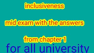 inclusiveness chapter 1 mid exam with the answers and explanation [upl. by Serdna467]