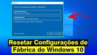 Como Resetar o Windows 10 Para as Configurações de Fábrica Atualizado 2024 [upl. by Nolham122]