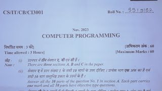 polytechnic 3rd semester c programming cs3001 nov 2023 question paper solution [upl. by Sik]