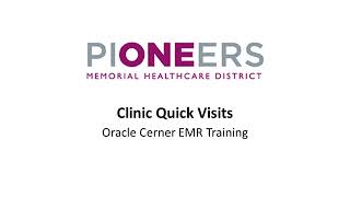 20 Cerner Clinic Quick Visits [upl. by Enyaj673]