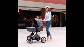 One Click Fold 3 in 1 Luxury Baby stroller with car seat baby carriage stroller pram [upl. by Grodin560]