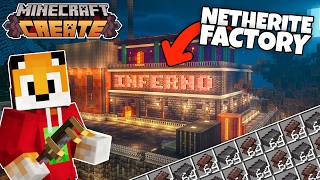 I built an ILLEGAL NETHERITE FARM in Minecraft Create Mod [upl. by Annaesor]