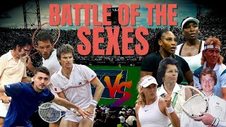 Battle of the sexes 5 tennis matches men vs women [upl. by Kcirredal]