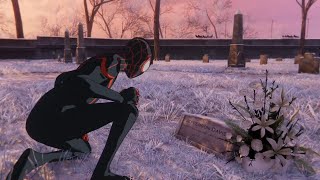 SpiderMan Miles Morales  Miles Visits his Dads Grave and Pays Respect to Aunt May and Uncle Ben [upl. by Ainotal71]