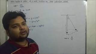 simple pendulum using lagrangian [upl. by Goddord]