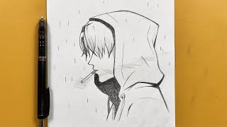 how to draw Mysterious boy stepbystep [upl. by Sonia]