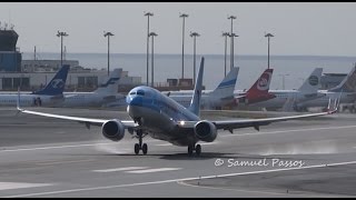 B737 Late ROTATE  Using the entire runway  Madeira [upl. by Nauqad581]