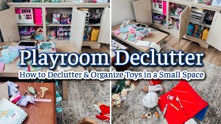 PLAYROOM DECLUTTER amp TOY ORGANIZATION  DECLUTTER amp ORGANIZING TIPS on TOY STORAGE in SMALL HOUSE [upl. by Ronile]