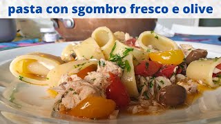 pasta con sgombro fresco e olive taggiaschesapori decisi [upl. by Tiraj]