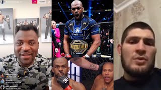 Francis Ngannou amp UFC Champs Reacts to Jon Jones vs Ciryl Gane Fight [upl. by Ramsey]