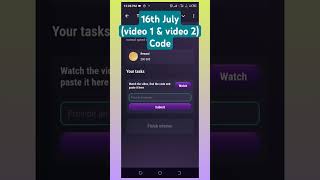 Watch daily video code 1 amp 2  Tapswap watch daily video code trending tapswap crypto [upl. by Nevets148]