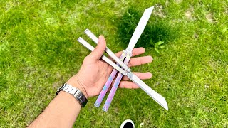 False Edge VS Live Blade Balisongs Which is Better For You Serif ASMR [upl. by Eidac]