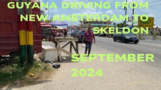 Guyana Driving from New Amsterdam to Skeldon Left Hand ViewSeptember 2024 [upl. by Ater]