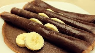 Chocolate Crepe Recipe  French Pancakes with Cocoa [upl. by Rhys289]